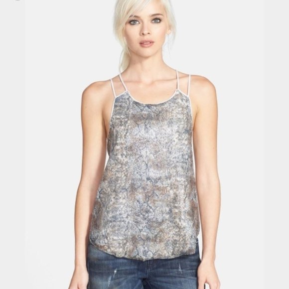 ASTR Python Print Strappy  Sequin Tank XS - Picture 6 of 6